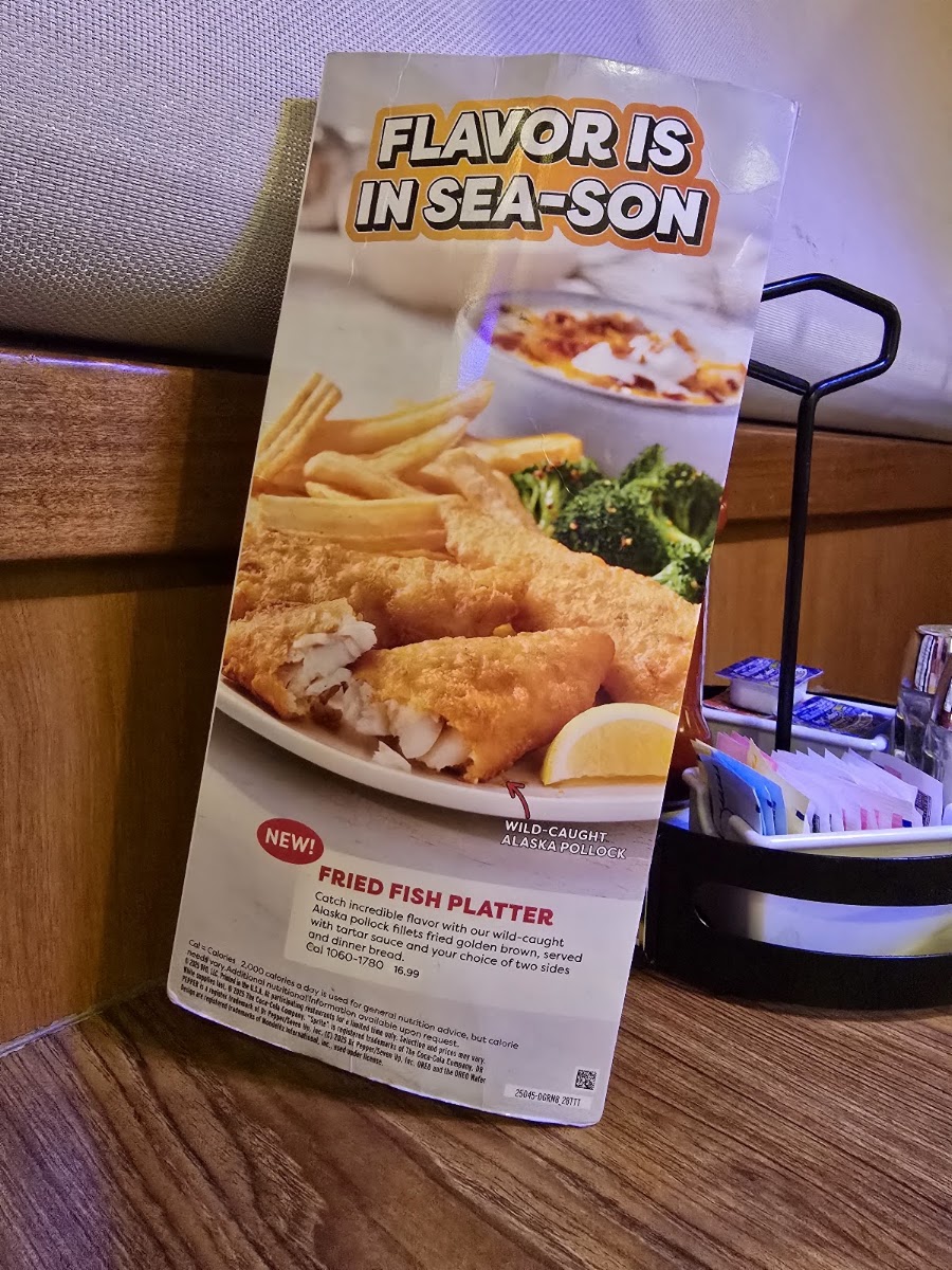 Denny's Restaurant menu board