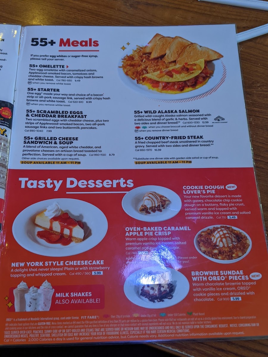 Denny's Restaurant menu board