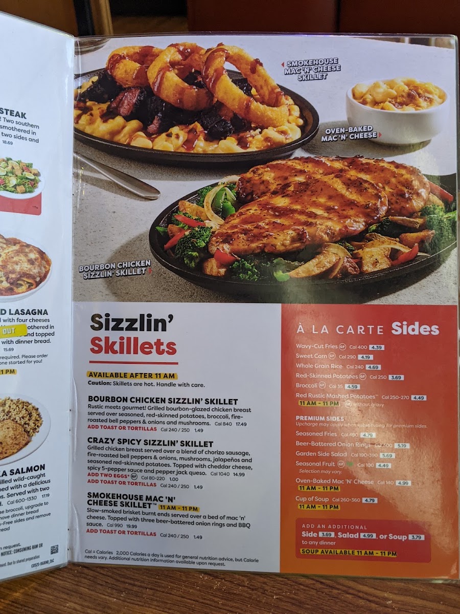 Denny's Restaurant menu board