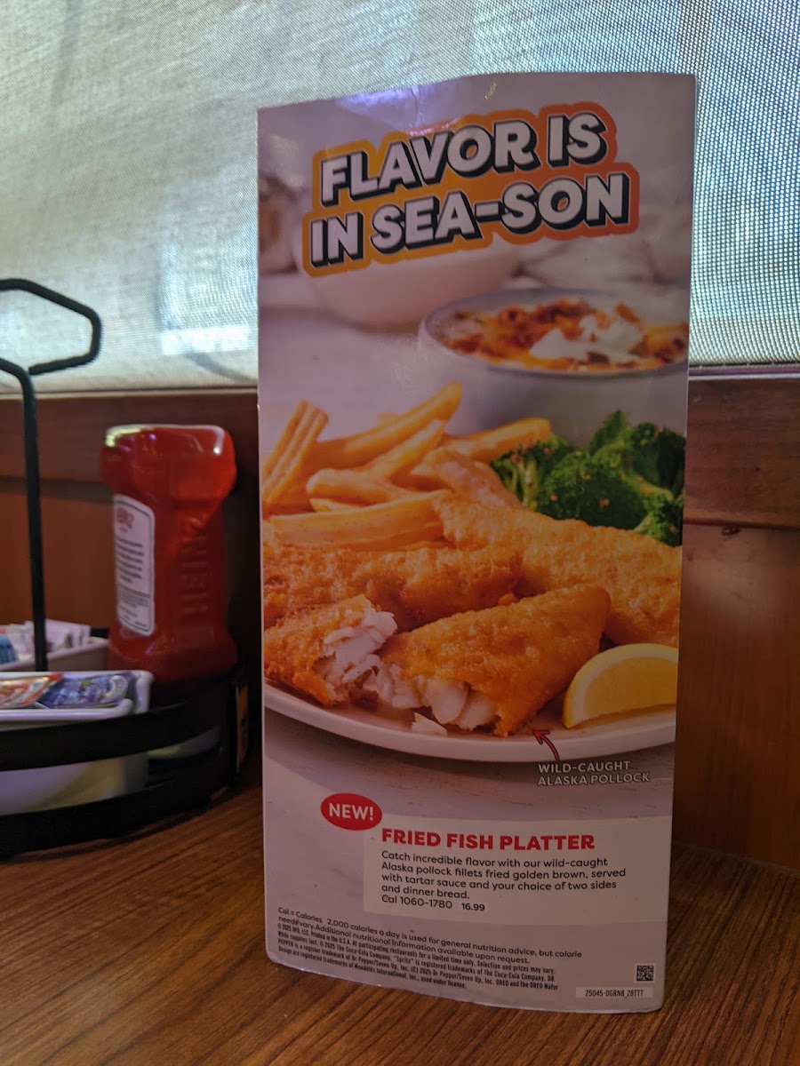 Denny's Restaurant menu board