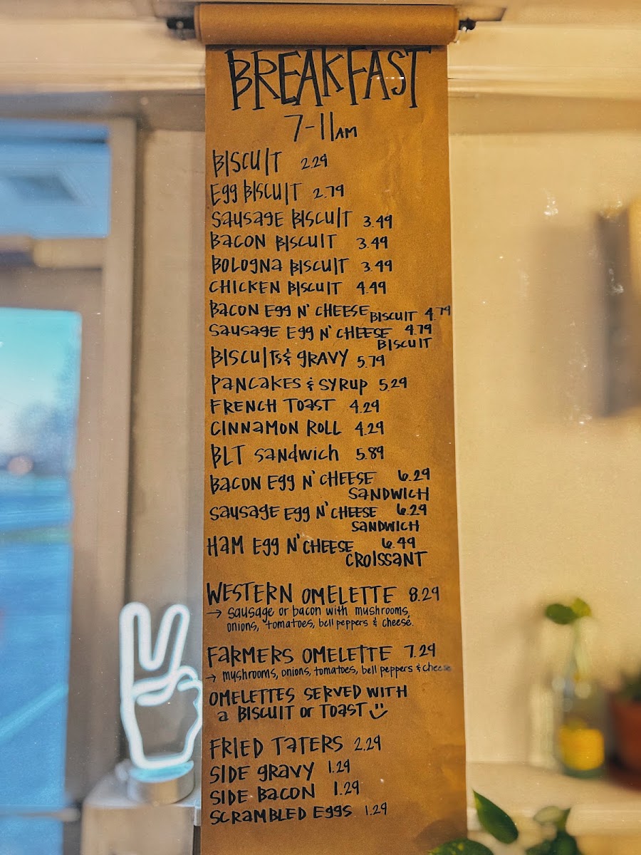 DIRT HIPPIE KITCHEN&MERCANTILE LLC menu board