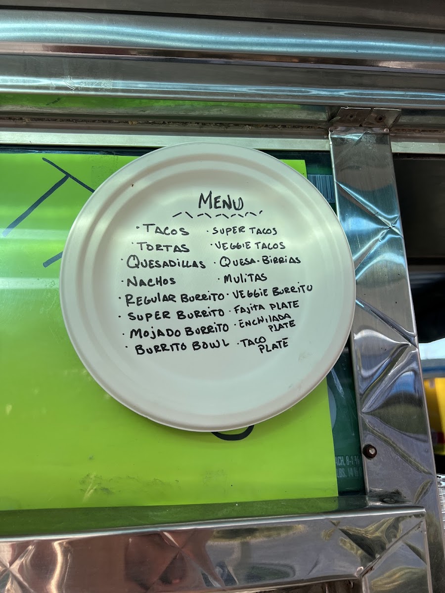 San Miguel Taqueria menu board