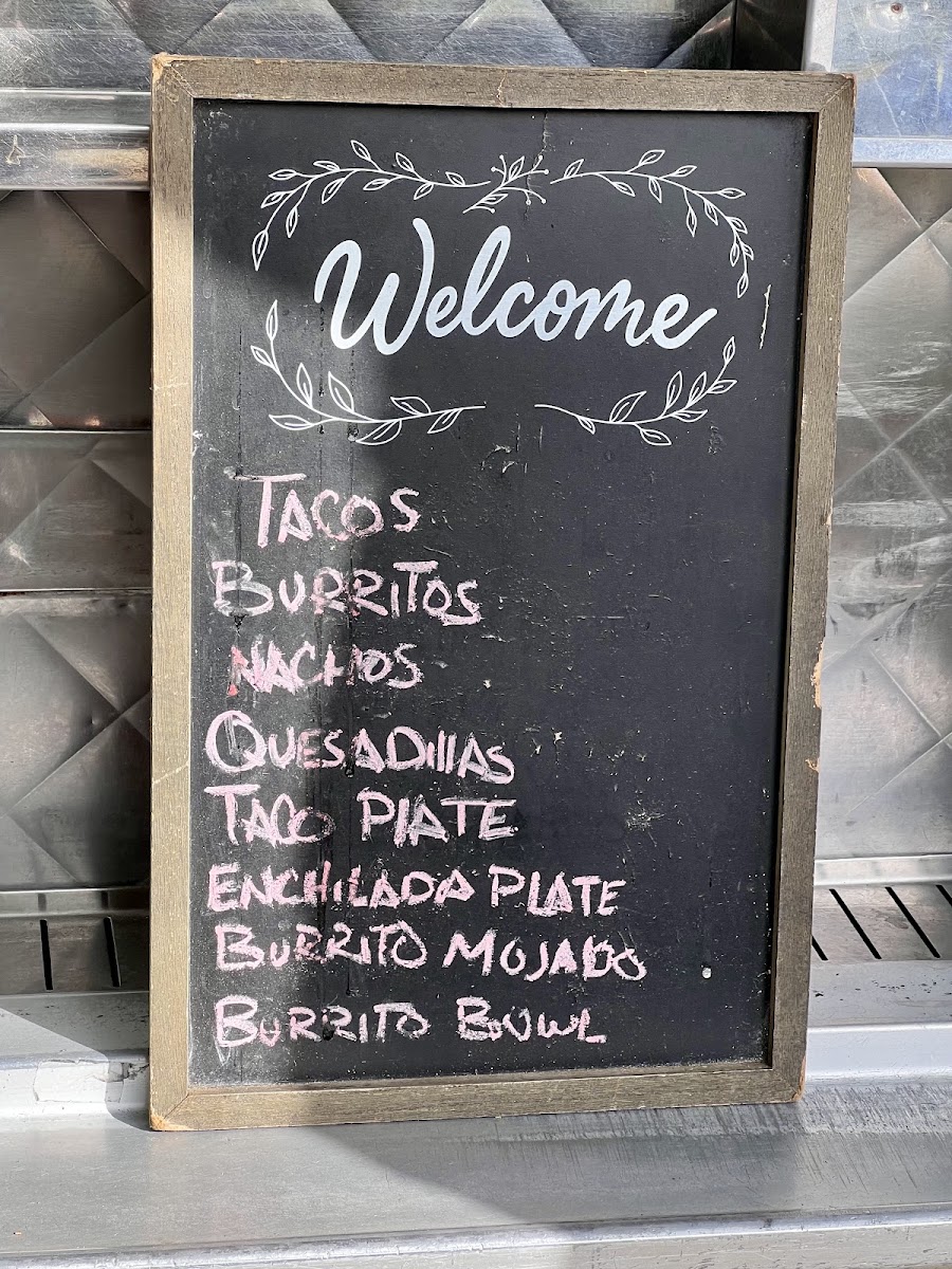 San Miguel Taqueria menu board