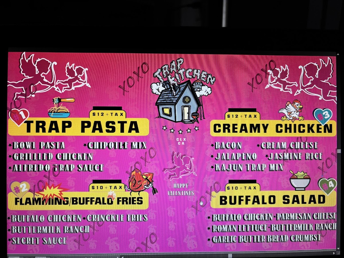 Trap kitchen clx menu board