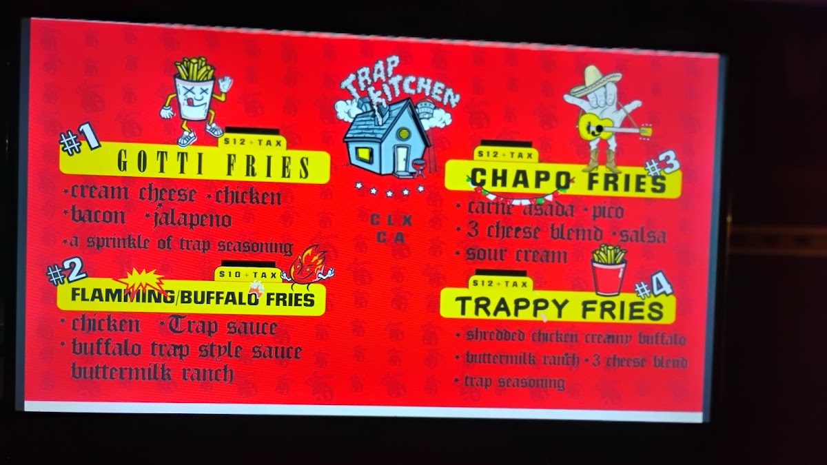 Trap kitchen clx menu board