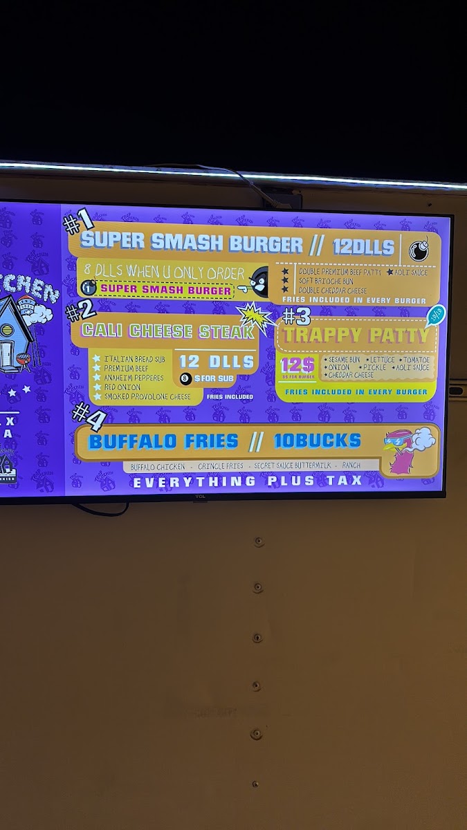 Trap kitchen clx menu board