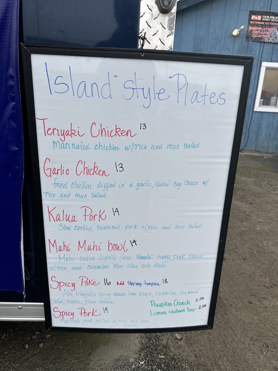 Mayjah Flayvah menu board