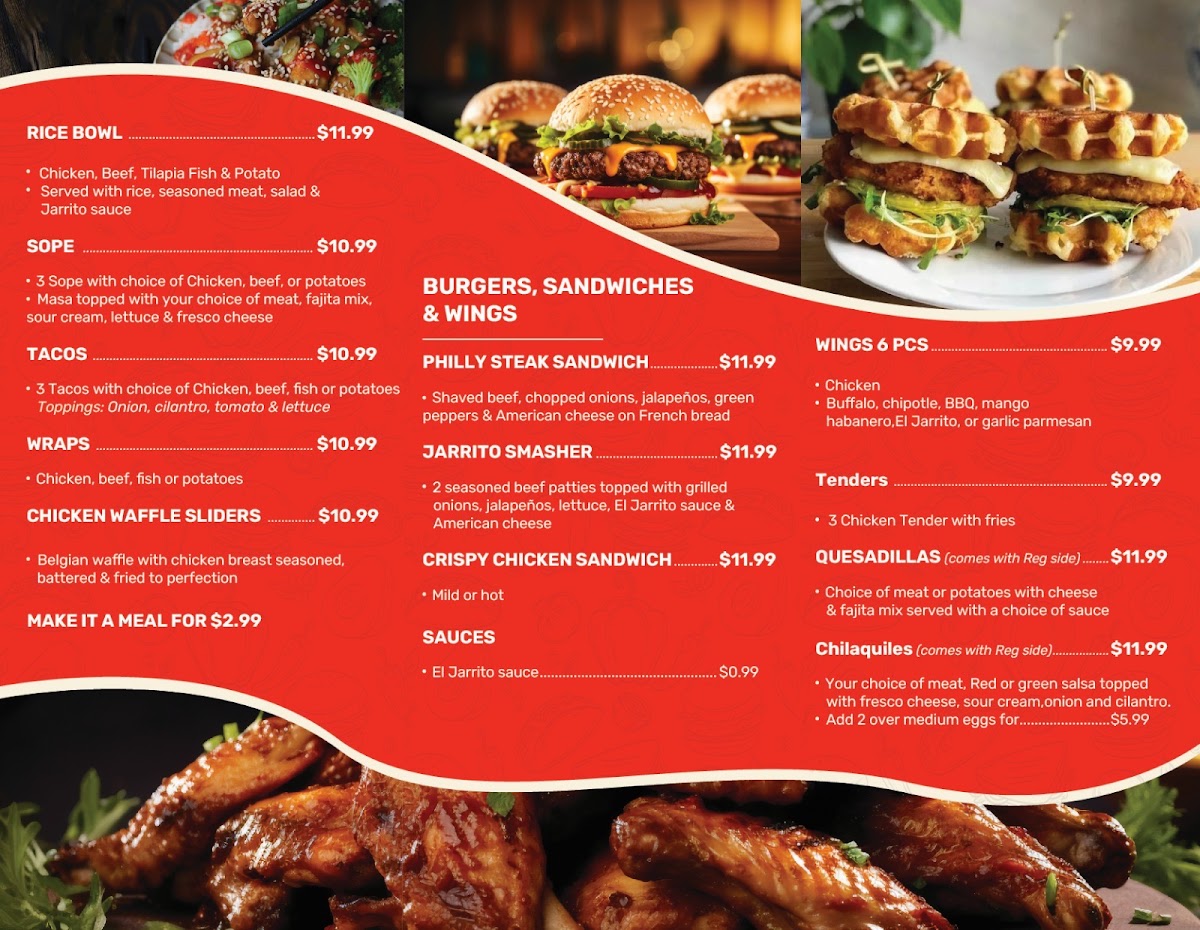Al Jarrito Cafe menu board