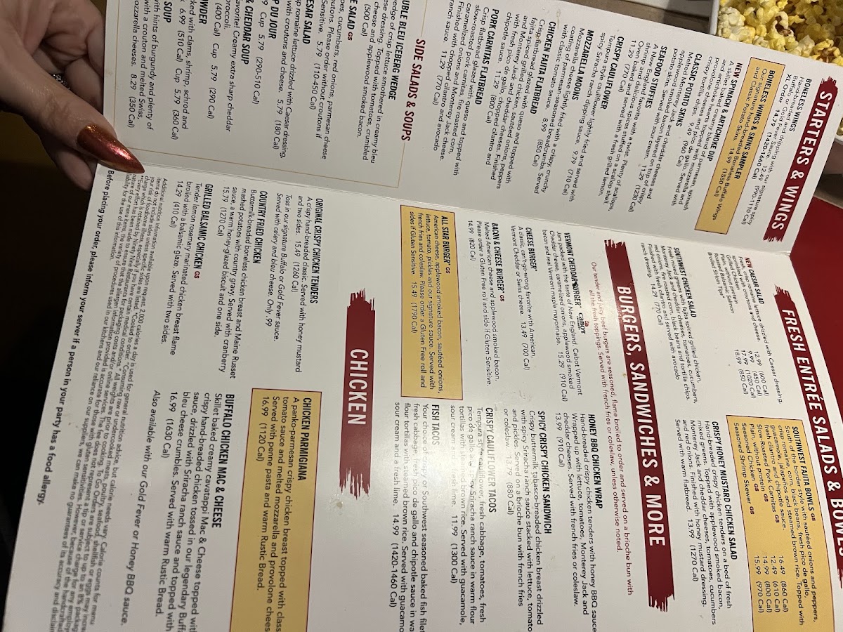 99 Restaurants menu board