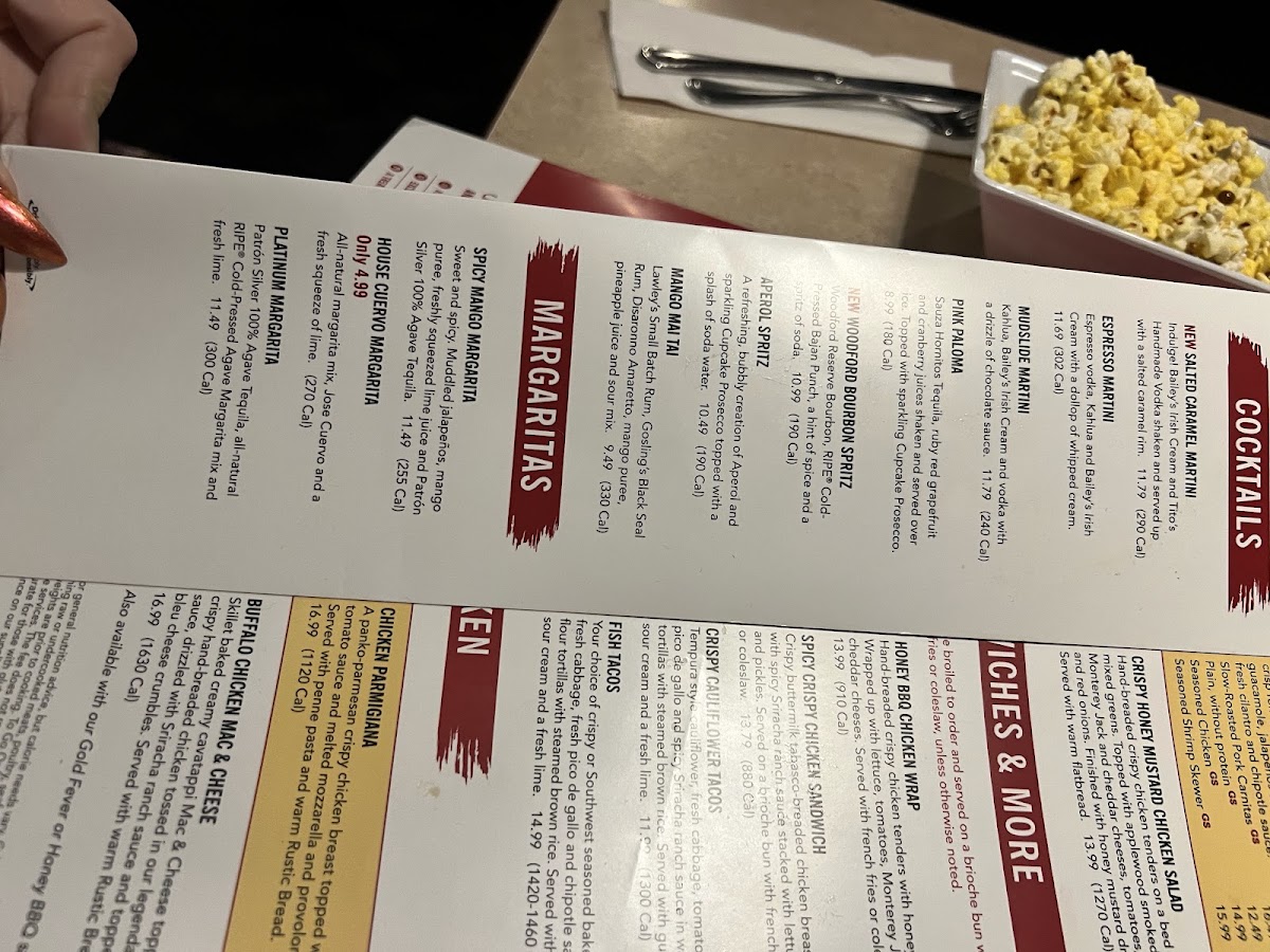 99 Restaurants menu board