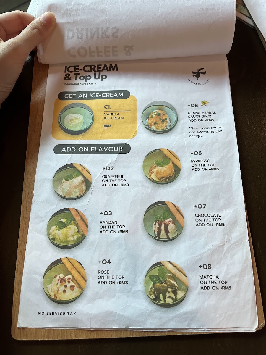 Play Klang C³afe menu board