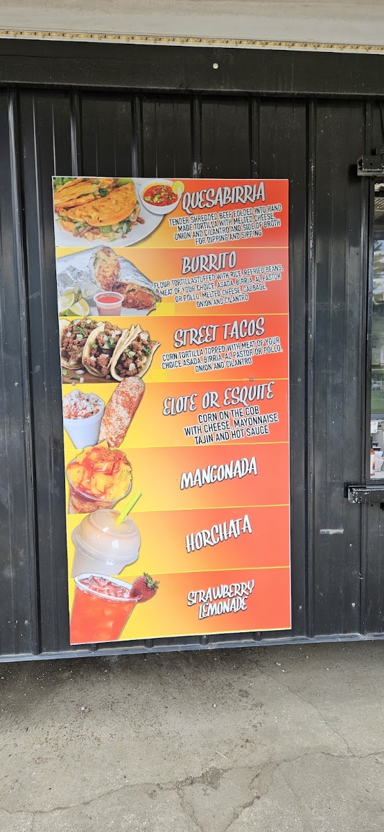 Chispita De Sabor menu board
