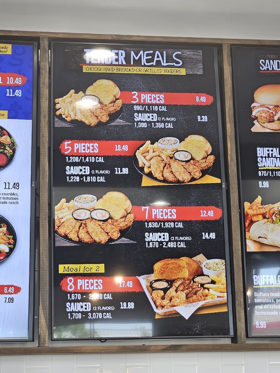 Huey Magoo's Chicken Tenders - Circleville menu board