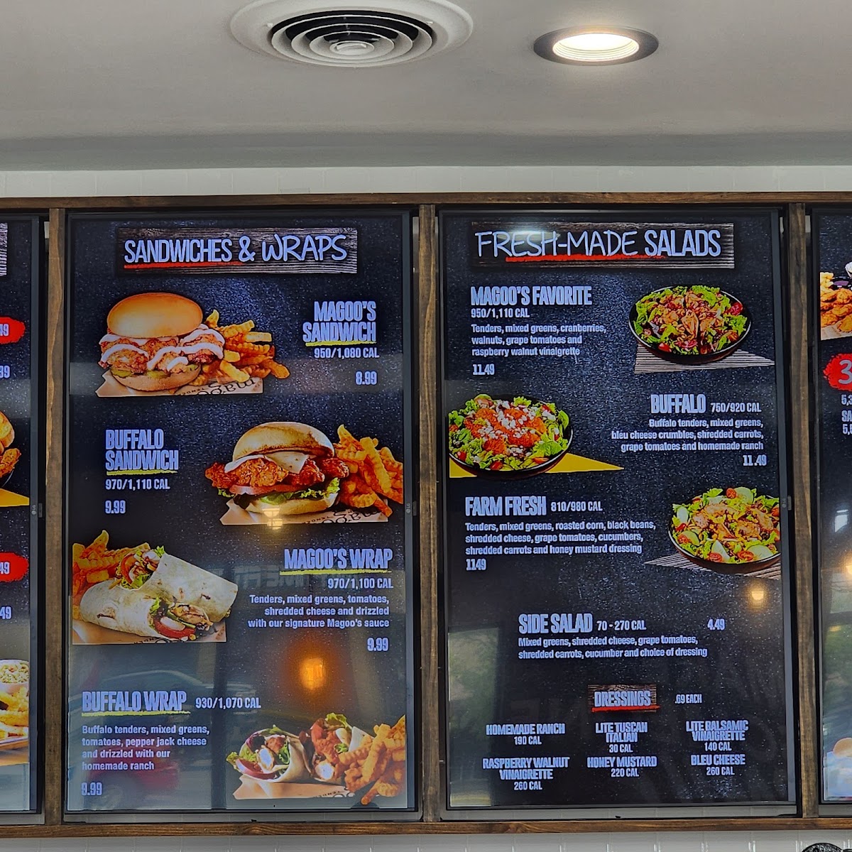 Huey Magoo's Chicken Tenders - Circleville menu board
