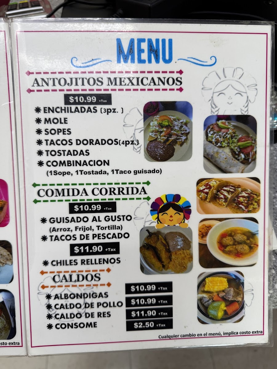 ' La Lupita' menu board