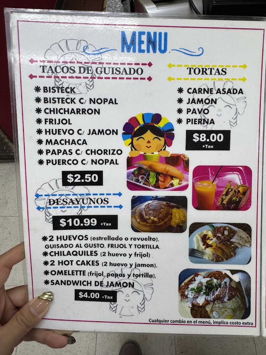 ' La Lupita' menu board