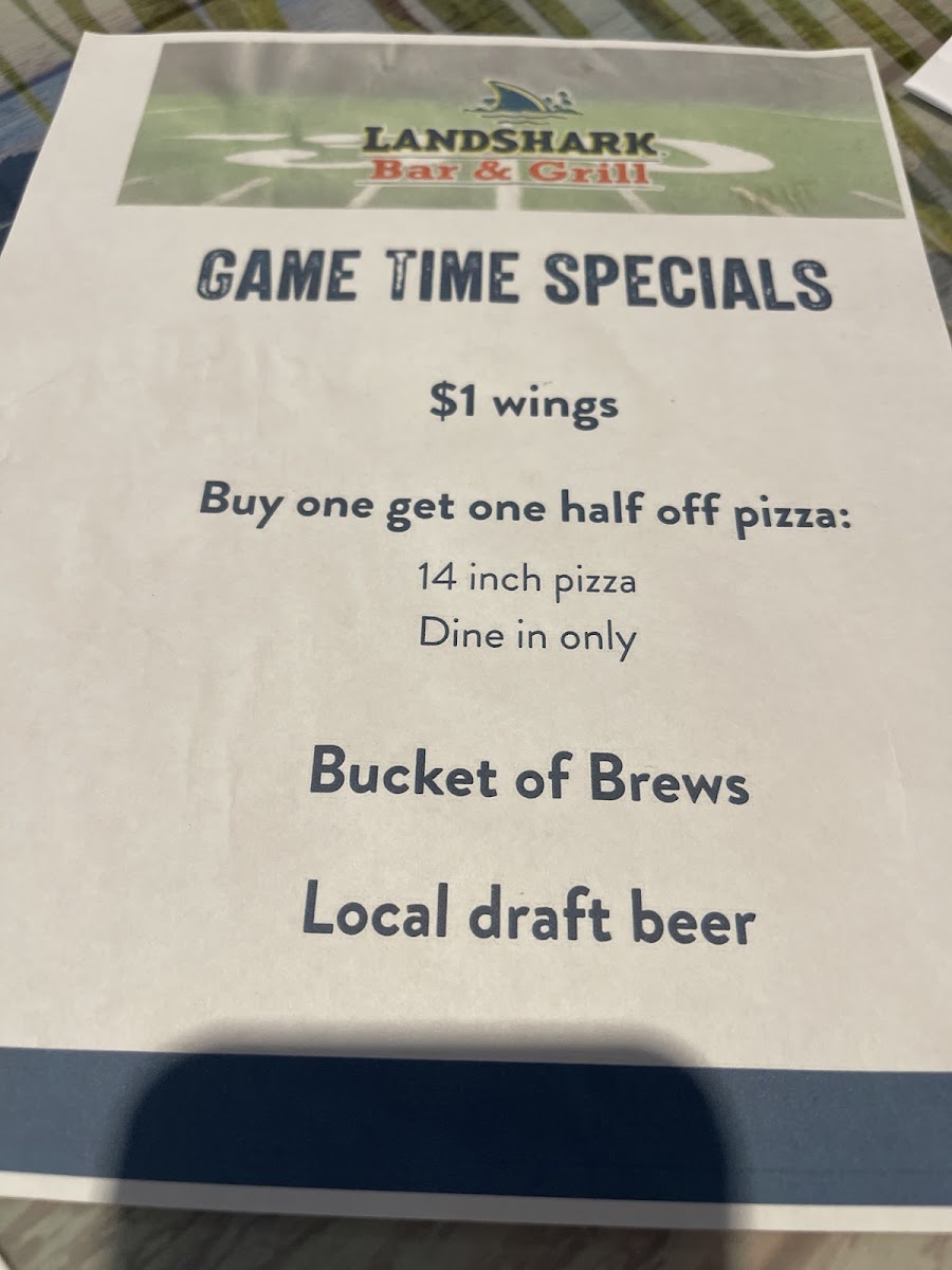 LandShark Bar & Grill - Cape Cod menu board