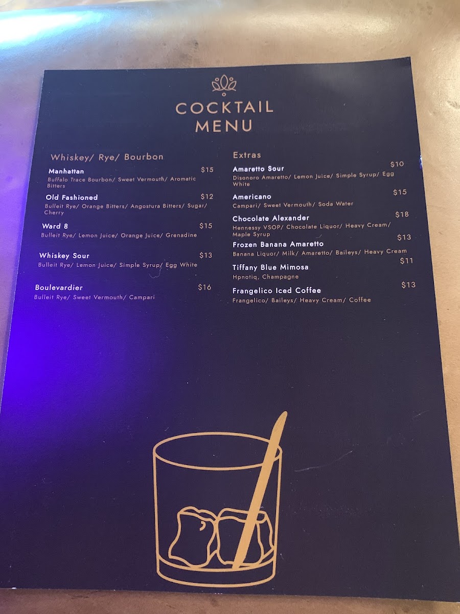 Kallisto Restaurant and Lounge at Nantahala Village menu board