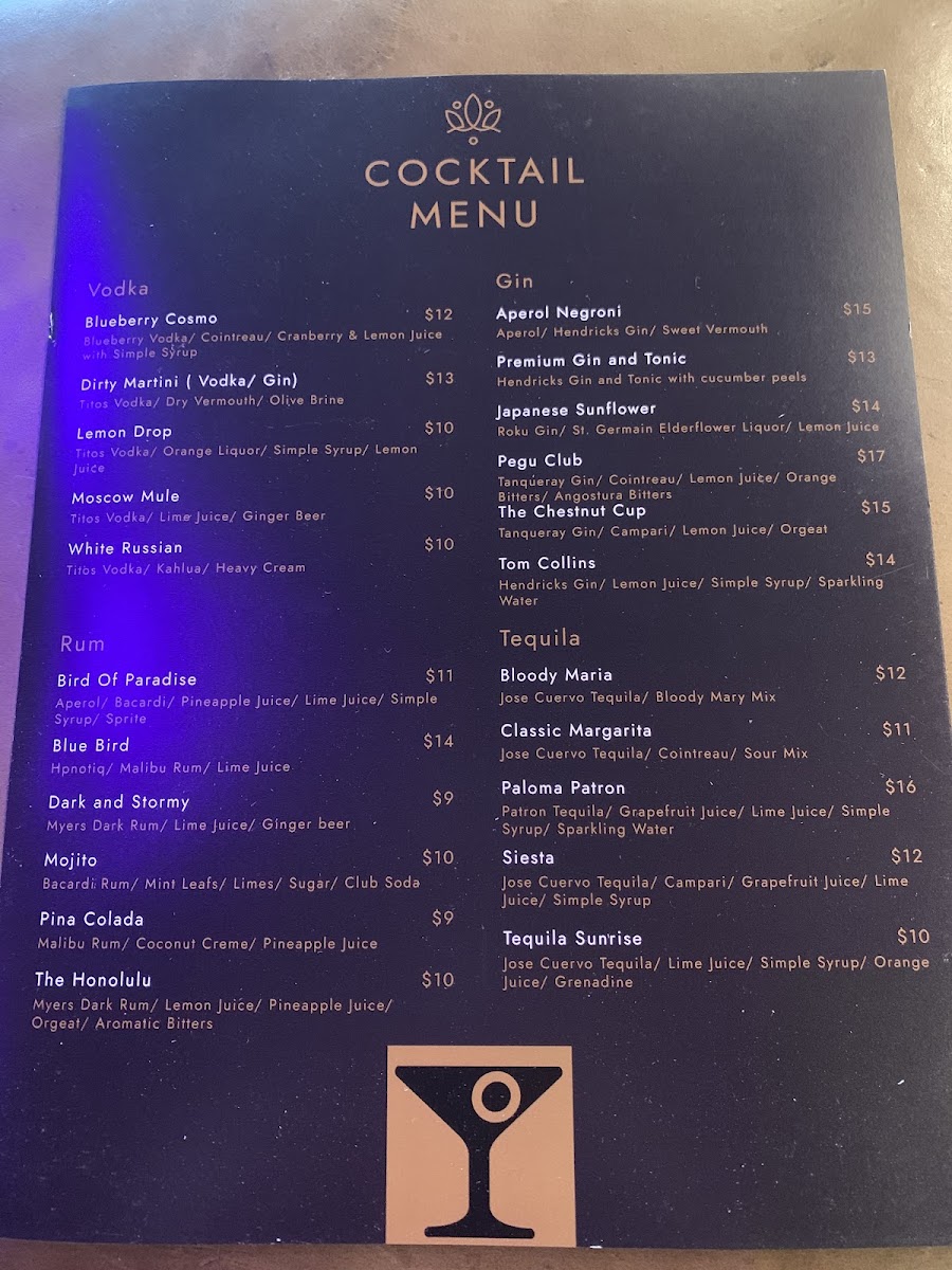 Kallisto Restaurant and Lounge at Nantahala Village menu board