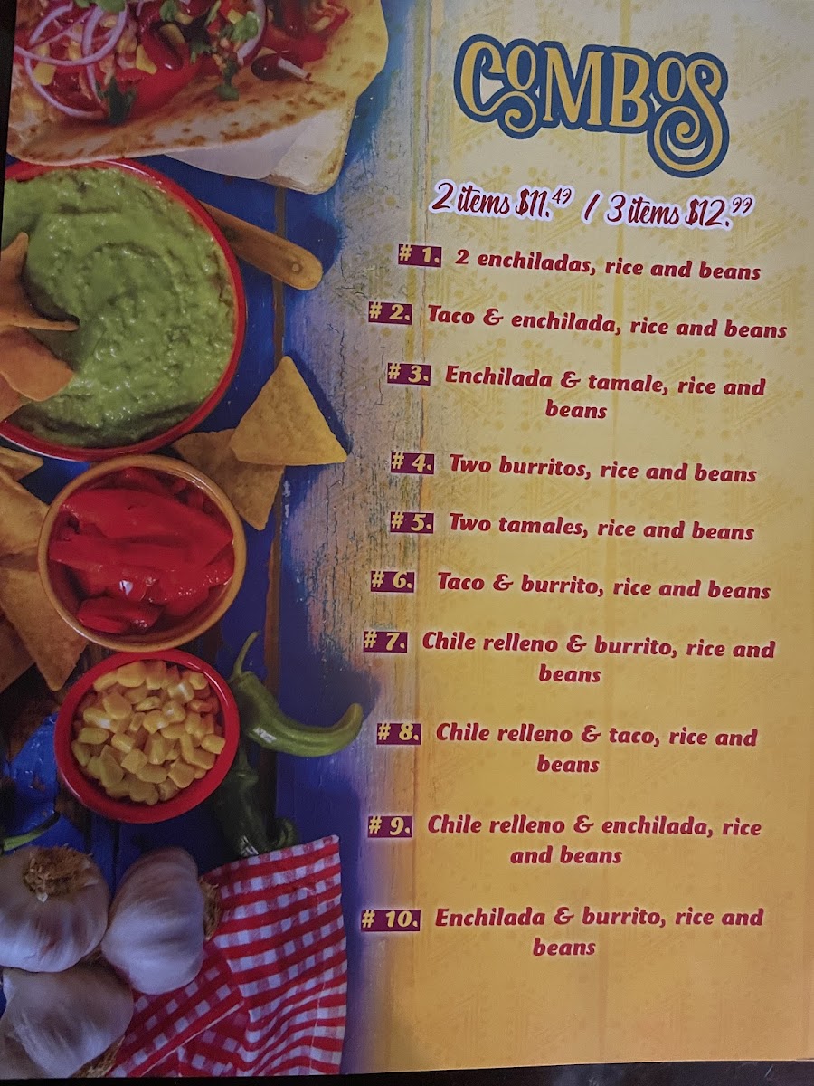 Casa Agave Mexican Restaurant and Cantina menu board