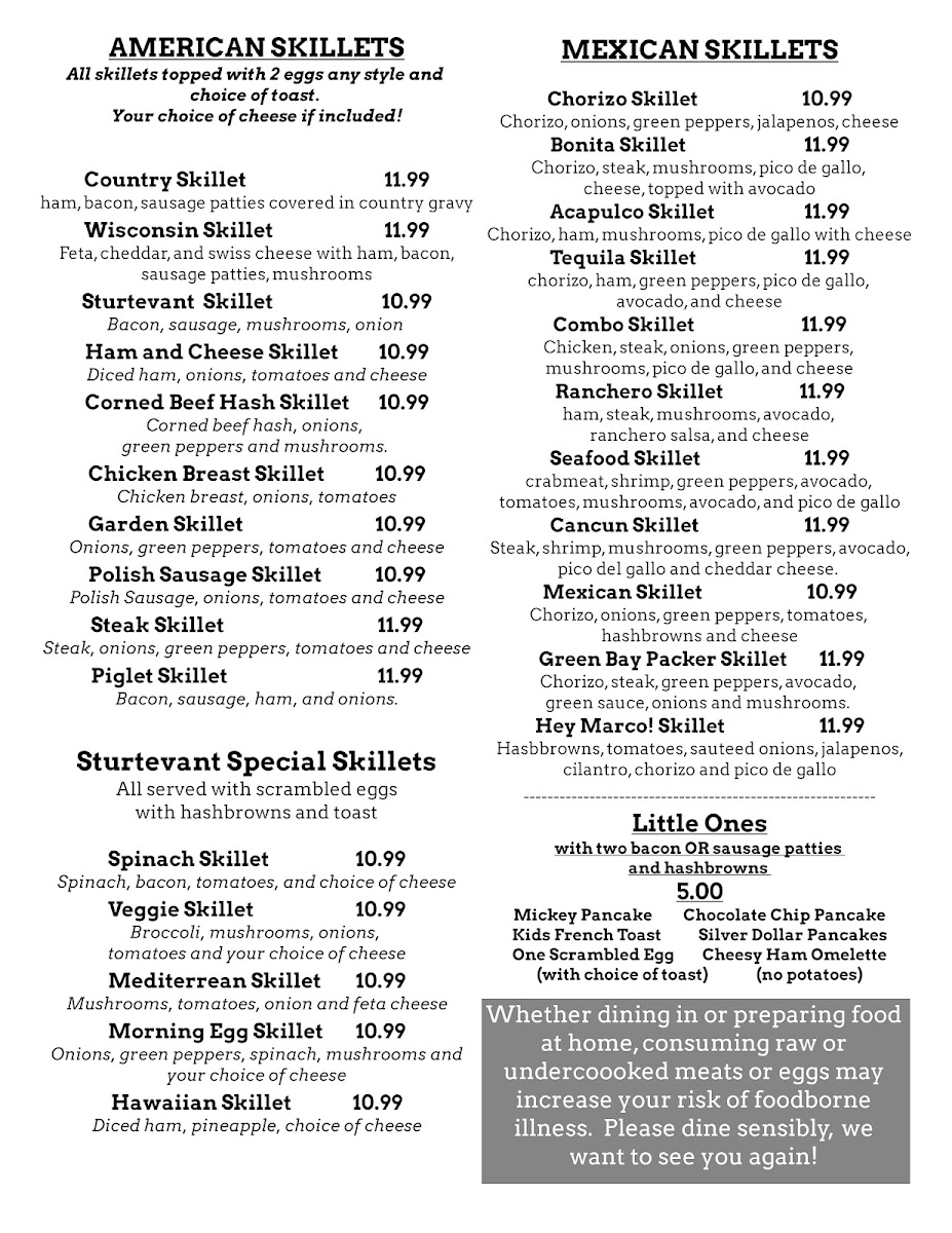 El Tequila Mexican Grill menu board