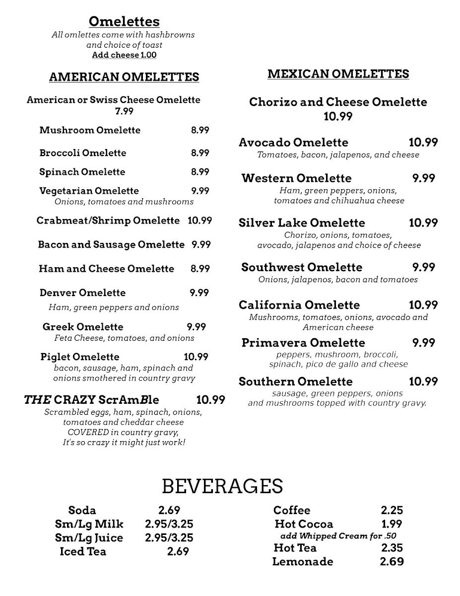 El Tequila Mexican Grill menu board