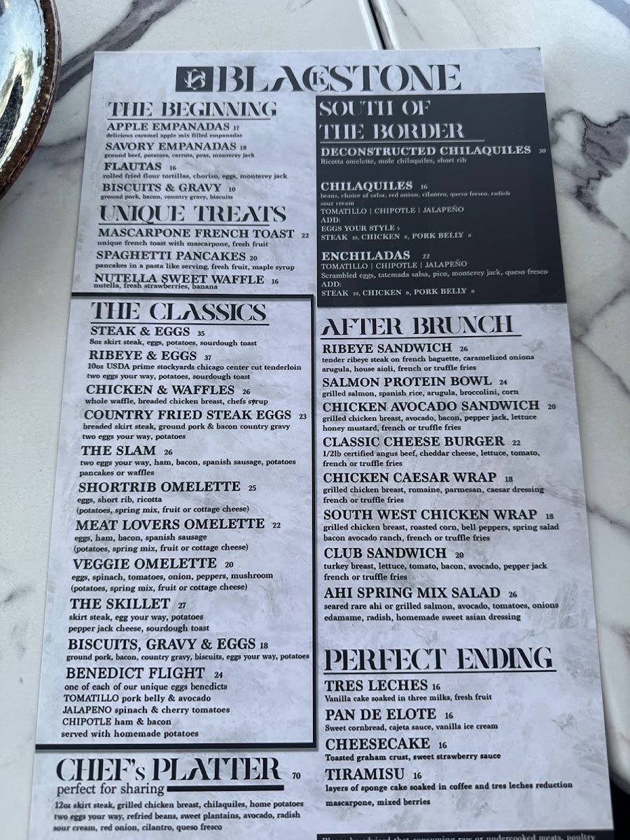 Blackstone Kitchen menu board