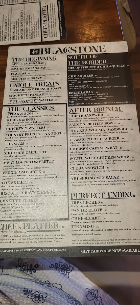 Blackstone Kitchen menu board