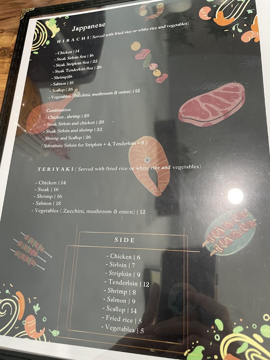Zen Garden menu board