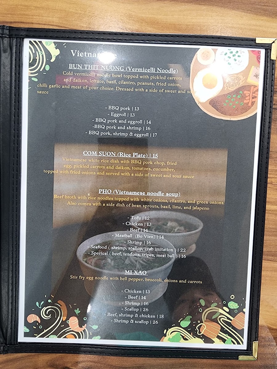 Zen Garden menu board