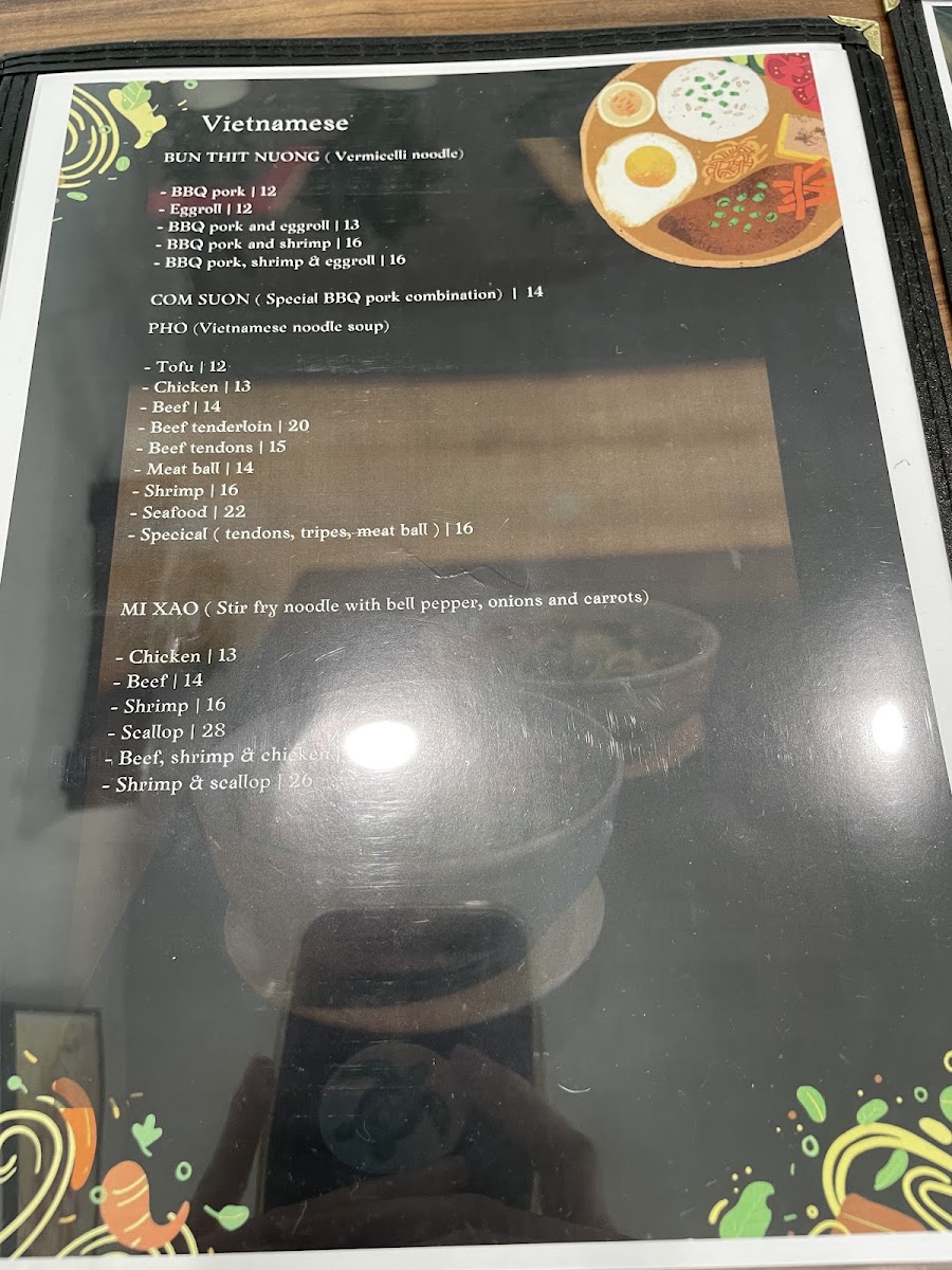 Zen Garden menu board