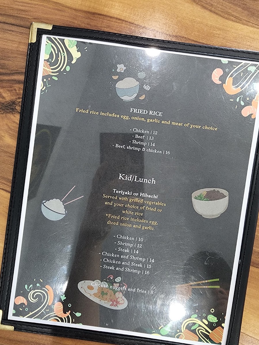 Zen Garden menu board