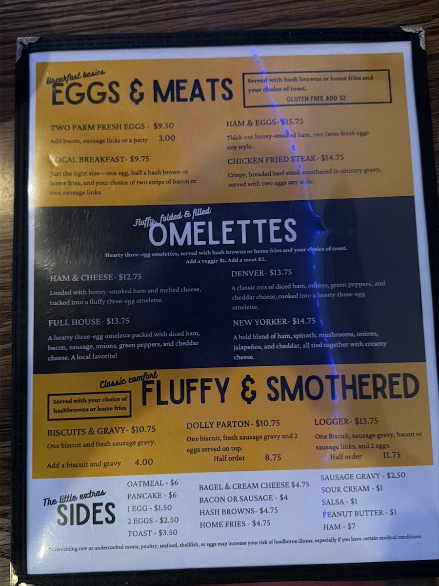 Fire & Slice menu board