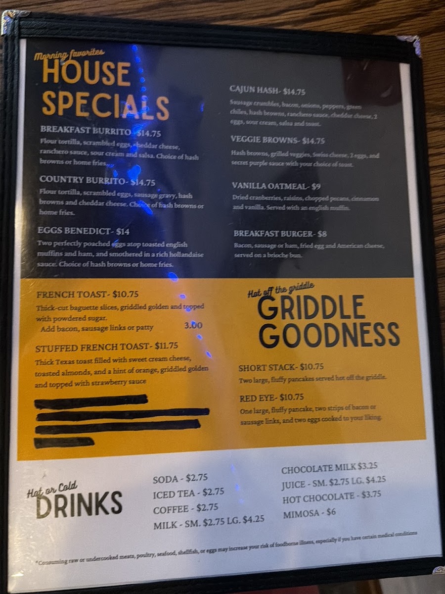Fire & Slice menu board