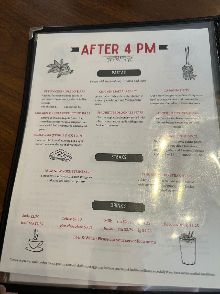 Fire & Slice menu board