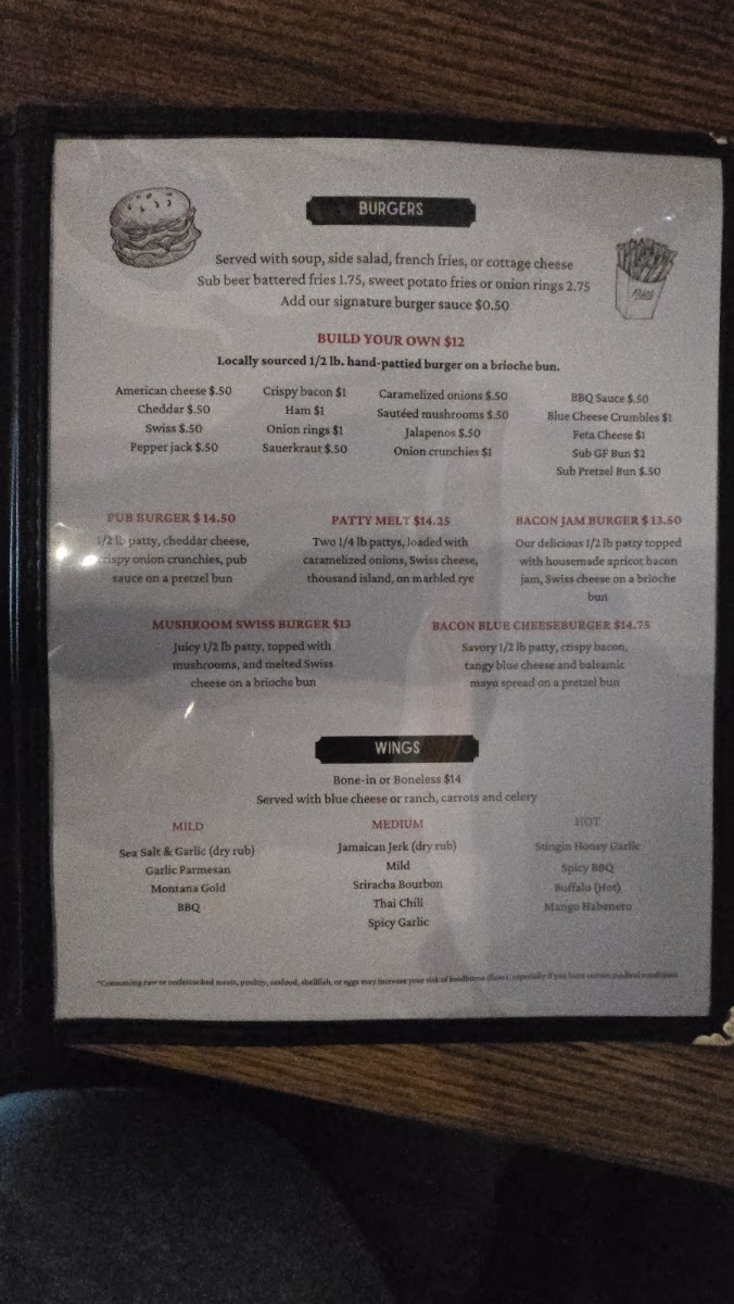 Fire & Slice menu board