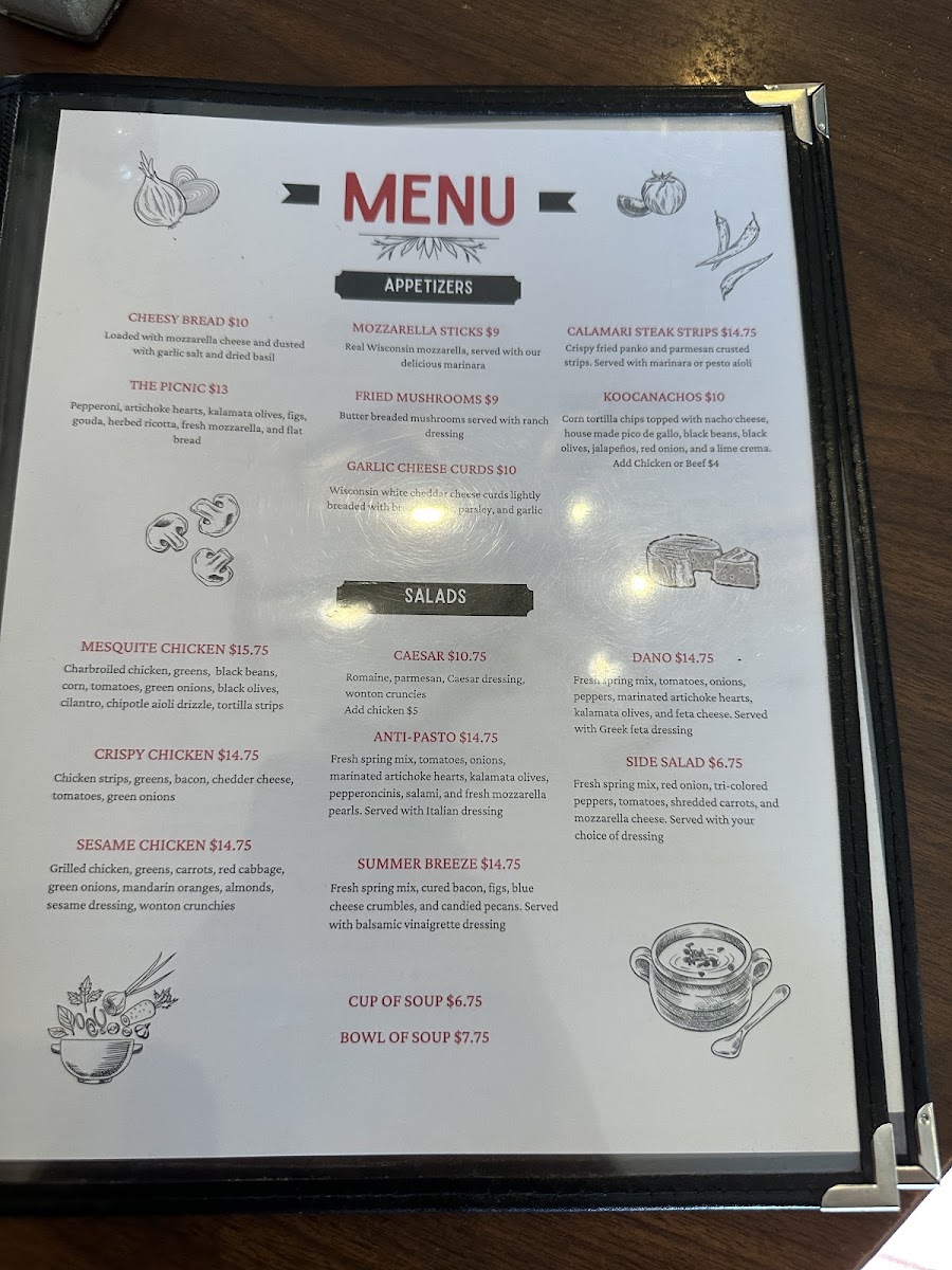 Fire & Slice menu board