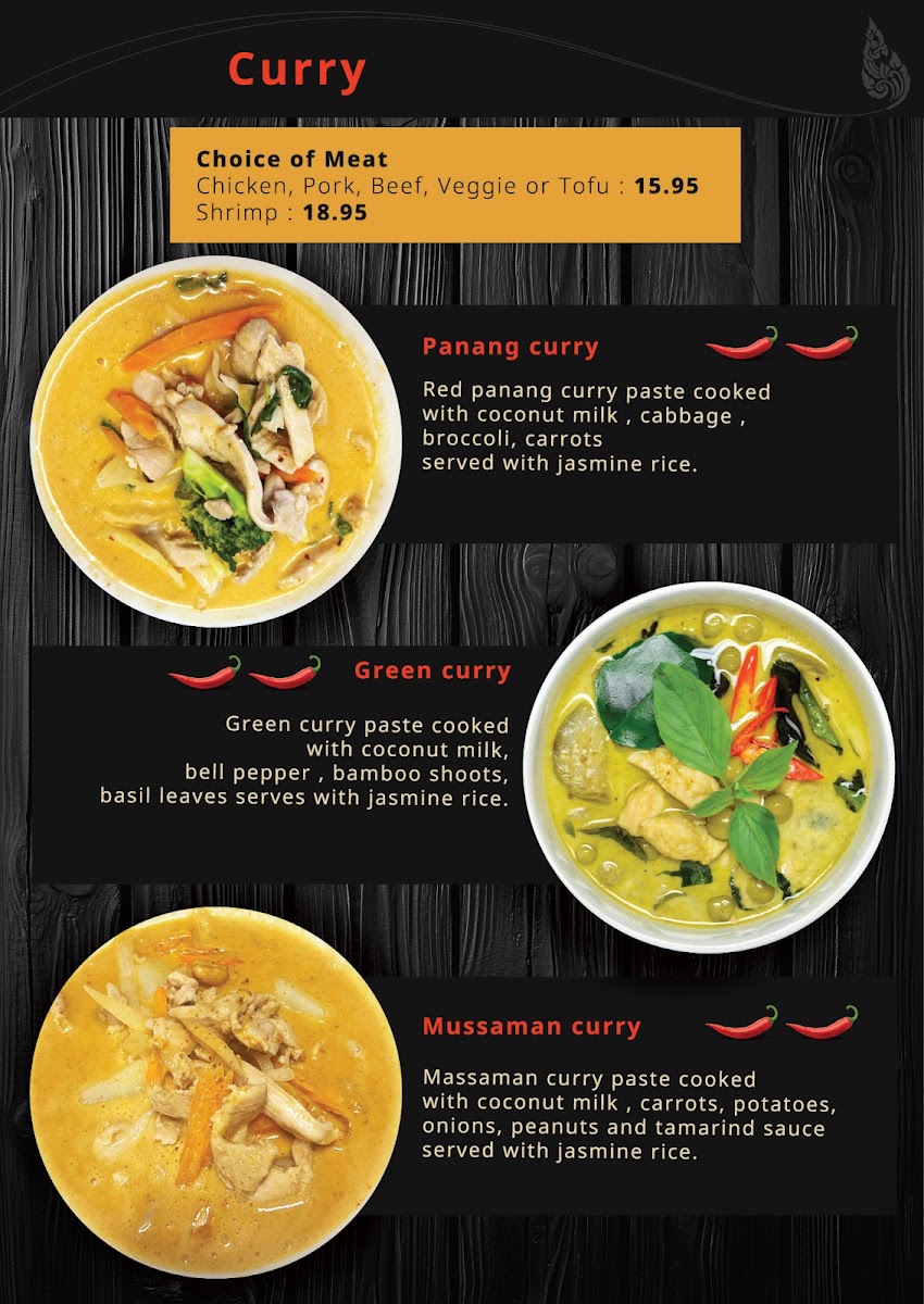 Sunshine Thai menu board