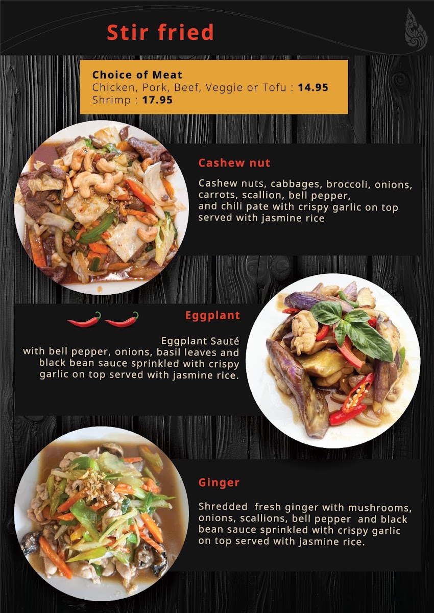 Sunshine Thai menu board