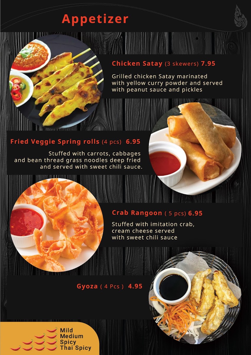 Sunshine Thai menu board