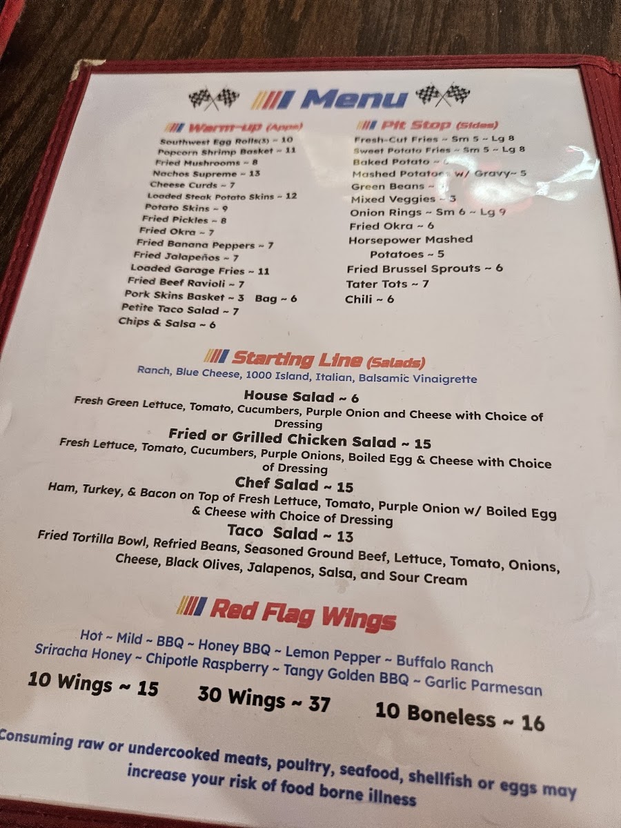 Sweet Home Saloon & Grill menu board