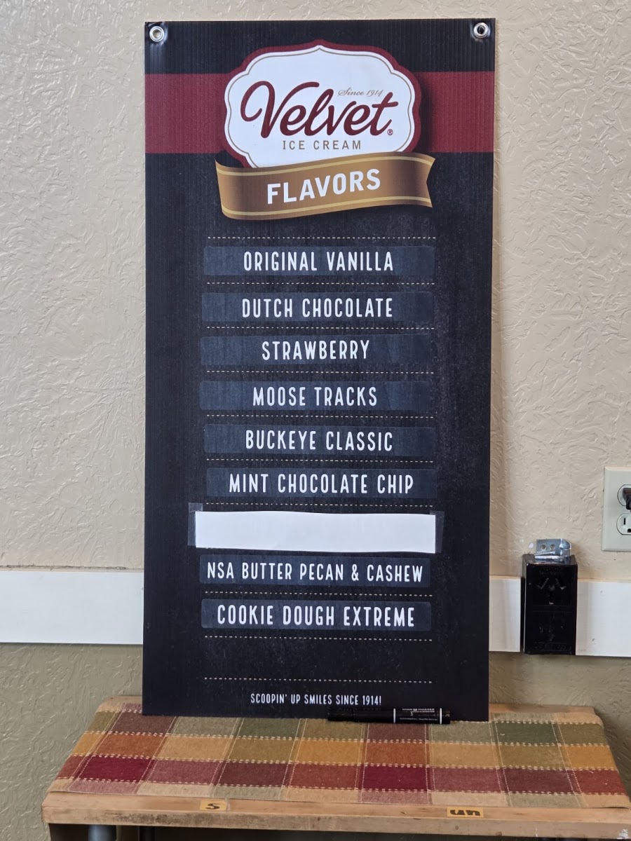 North Star Pizzeria menu board