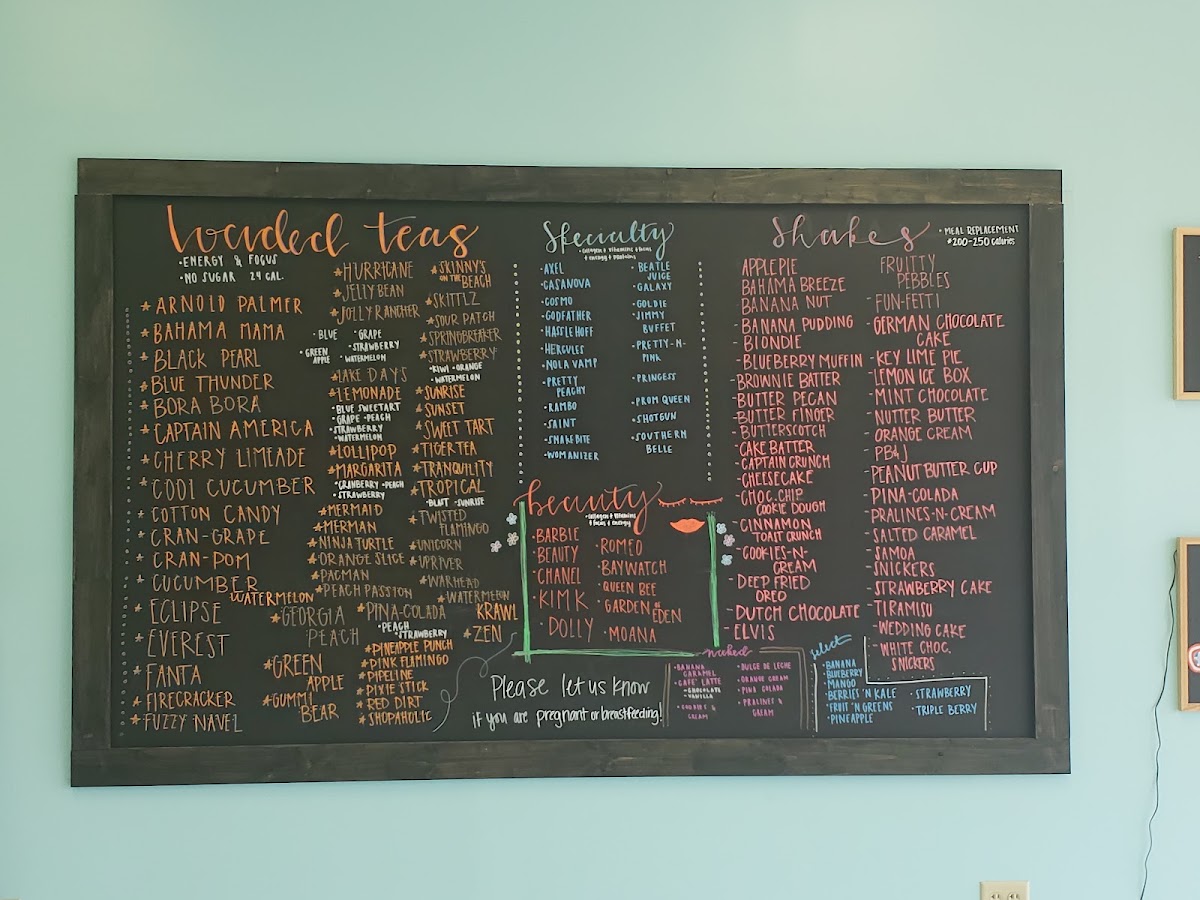 Herbalife South Tipton Nutrition menu board