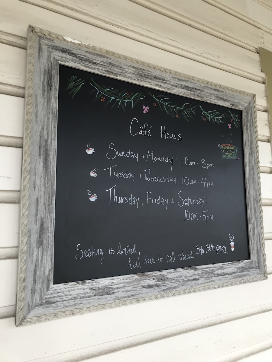 Half Past Moon Coffee Buzz menu board