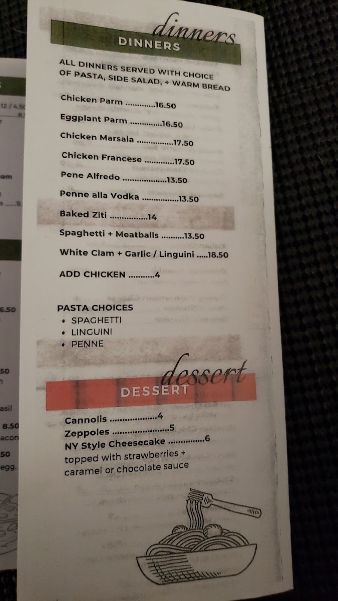 Buddy Boy's Pizzeria menu board