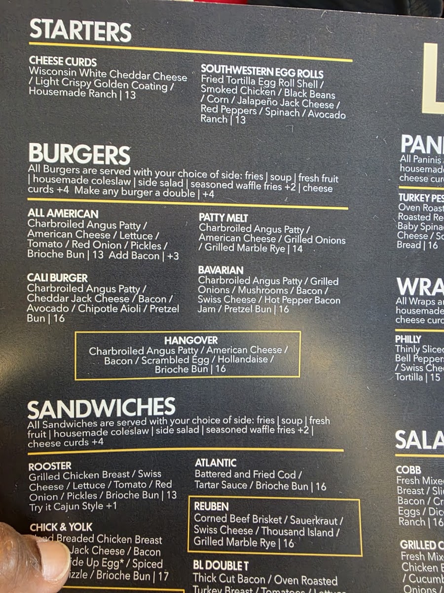 Maple & Yolk menu board