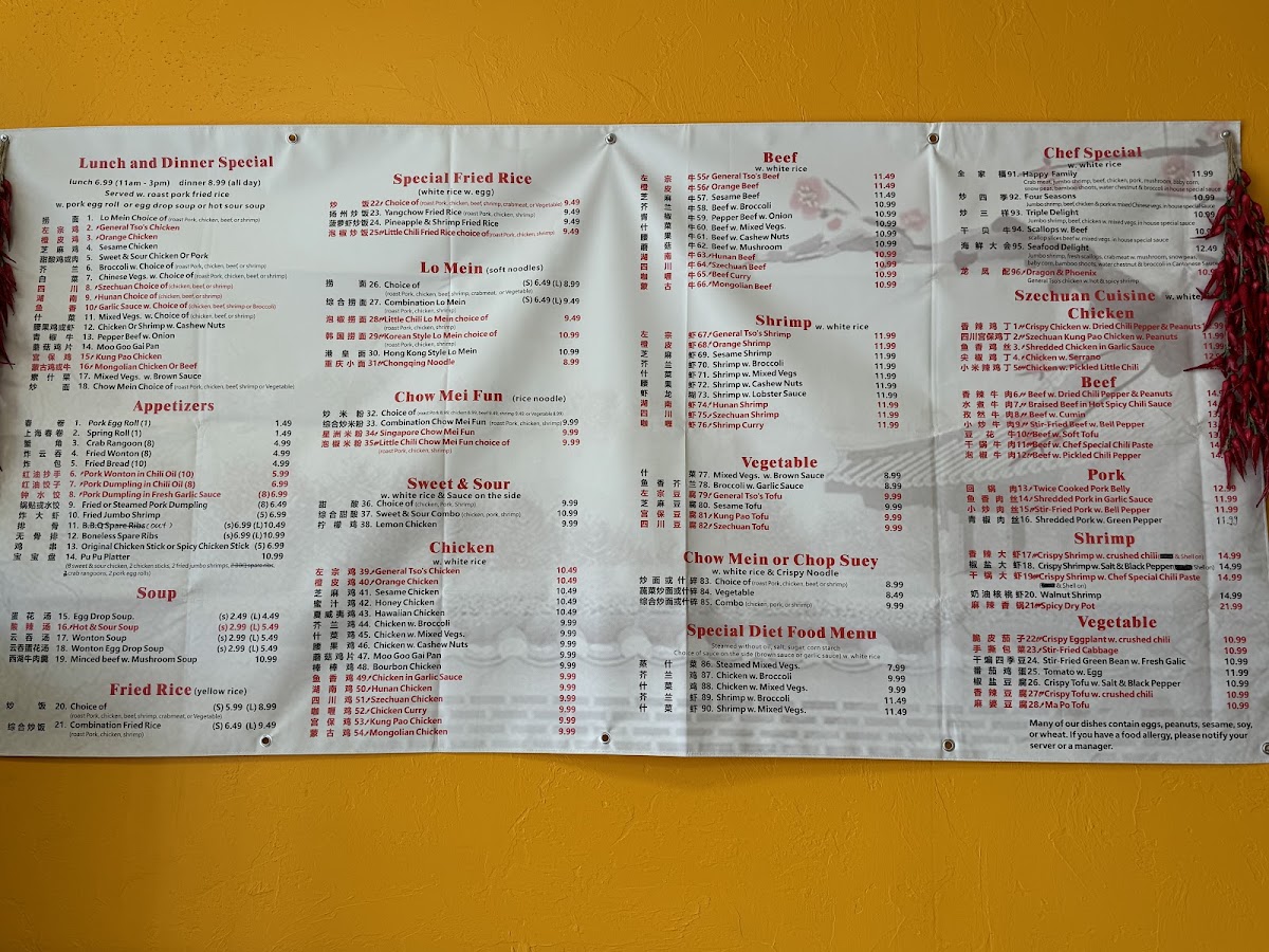 Little Chili menu board