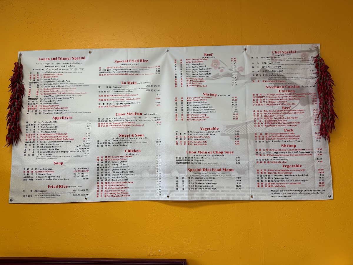 Little Chili menu board
