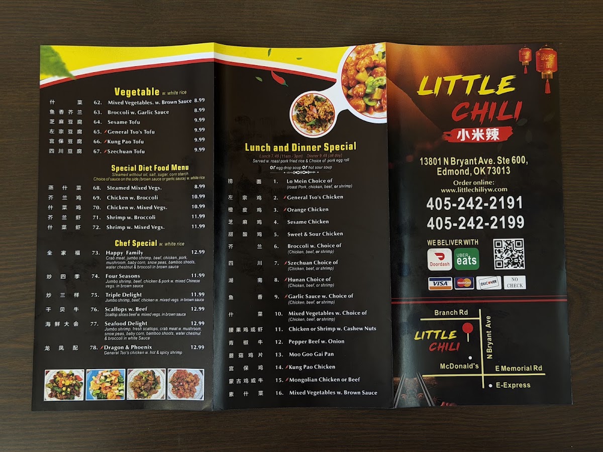 Little Chili menu board