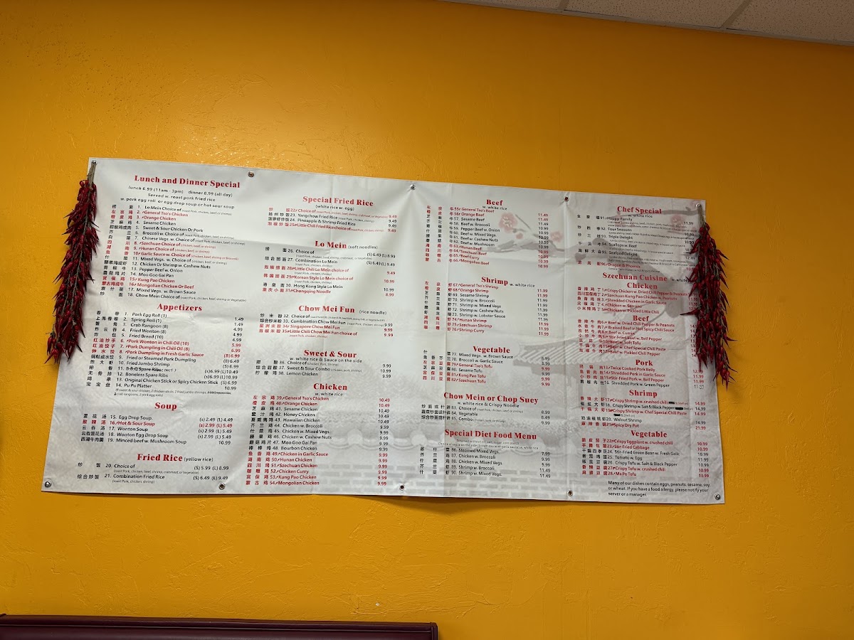 Little Chili menu board